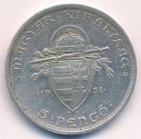1938. 5P Ag "Szent István" T:AU,XF karc, ph. 
Adamo P8.1