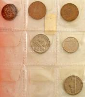~100db-os, 19-20. századi érmetétel 2db használt állapotú berakó albumban T:vegyes ~100pcs coin lot, from the 19th-20th century in 2pcs used condition holder C:mixed
