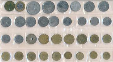 Franciaország 1939-1996. 5c-20Fr (35x) 35db-os vegyes érmetétel T:vegyes
France 1939-1996. 5 Centim...