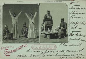 1899 Constantinople Dervishes, traders Litho