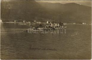 1916 Kotori öböl, SMS CSEPEL Osztrák-Magyar Haditengerészet Tátra-osztályú rombolója / K.u.K. Kriegsmarine / WWI Austro-Hungarian Navy Tatra-class destroyer SMS Csepel. photo (EB)