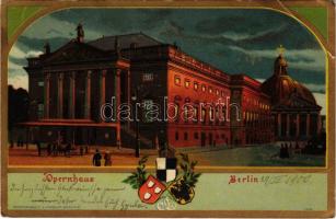 1900 Berlin, Opernhaus / opera house, coat of arms. Art Nouveau, litho (EB)