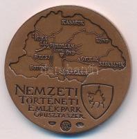 Lapis András (1942-) ~1990. Nemzeti Történeti Emlékpark - Ópusztaszer egyoldalas bronz emlékérem, hibás veret (ezüst jellel, de bronz érem, a jelzés átütve) (42,5mm) T:UNC