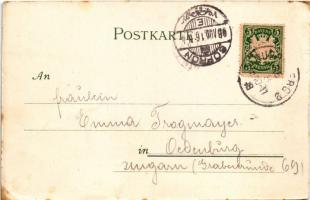 1898 (Vorläufer) Nürnberg, Nuremberg; Die Lorenzkirche / general view, church. Art Nouveau, floral, ...