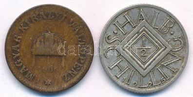 2db-os vegyes érmetétel, benne Ausztria 1925. 1/2Sch Ag + 1894KB 2f bronz T:AU-F patina
2pcs of mix...