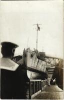 SMS CSEPEL osztrák-magyar Tátra osztályú romboló a szárazdokkban / K.u.K. Kriegsmarine / Austro-Hungarian Navy SMS Csepel in the dry dock. photo