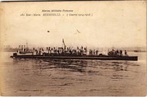 Marine Militaire Francaise, Sous-Marin BERNOULLI / Bernoulli francia tengeralattjáró, 1916-ban megtorpedózta az osztrák-magyar haditengerészet SMS CSEPEL rombolóját / French submarine, torpedoed SMS Csepel in 1916. (EK)