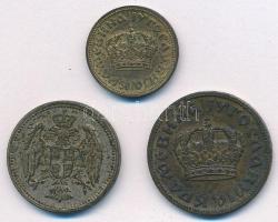 Jugoszlávia 1938. 50p Al-bronz + 2D Al-bronz + Szerbia 1912. 20p Cu-Ni T:VF patina
Yugoslavia 1938....
