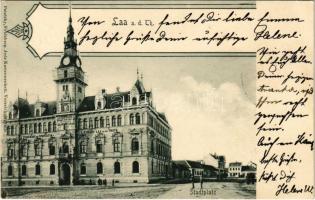 1901 Laa an der Thaya, Stadtplatz, Stadthaus und Sparcassa / square, town hall and savings bank (EK)