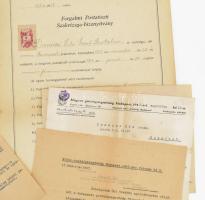 1942-1948 Donászi Ede postai tisztviselő össz. 8 db okmánya: kinevezési okiratok (igazgatói aláíráso...