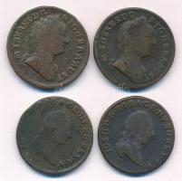 1762K 1kr Cu "Mária Terézia" (2x) + 1790S 1kr Cu "II. József" (2x) T:F