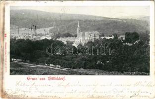 1898 (Vorläufer) Wien, Vienna, Bécs XIV. Hütteldorf (Penzing), general view with church (small tear)