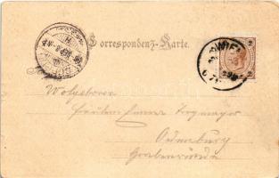 1898 (Vorläufer) Wien, Vienna, Bécs XIV. Hütteldorf (Penzing), general view with church (small tear)