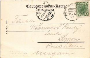 1907 Ödenhof, Oedenhof; Wegkeuzung zum Rohrbachgraben / street view, men with bicycles. B.K.W.I. 201...