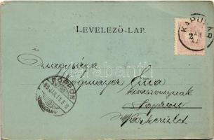 1899 (Vorläufer) Kapuvár, Állami polgári iskola, Római katolikus templom, Báró Berg hengermalma. Sch...