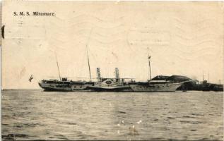 1910 K.u.k. Kriegsmarine / SMS Miramar, Osztrák-Magyar Haditengerészet kerekes gőzjachtja / Austro-Hungarian Navy yacht. G. Fano Pola 1909-10. 103. (felszíni sérülés / surface damage)