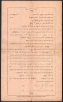 cca 1910 Héber nyelvű nyomtatott ketuba (házasságlevél), Bernat Berger könyv- és papírkereskedés