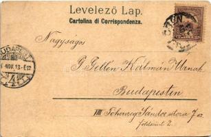 1901 Fiume, Rijeka; Osztrák-magyar haditengerészeti akadémia, vasútállomás vonattal / Academia di ma...