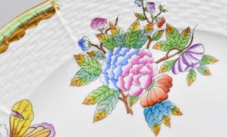 Herendi Viktória mintás (VBO) lapostányér, jelzéssel, minimális kopásnyomokkal, d: 25,5 cm