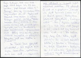 1998 Sinkovits Imre (1928-2001) színművész saját kezű levele, össz. 8 beírt oldal, a levél végén Sin...