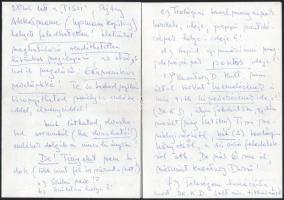 1998 Sinkovits Imre (1928-2001) színművész saját kezű levele, össz. 8 beírt oldal, a levél végén Sin...