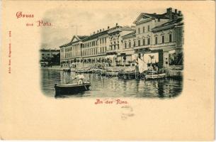 Pola, Pula; An der Riva, Stabsgebäude / Osztrák-Magyar Haditengerészet palotája / Austro-Hungarian Navy, K.u.K. Kriegsmarine palace