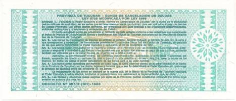 Argentína / Tucuman DN (1988.) 1A helyi bankjegy T:UNC Argentina / Tucuman ND (1988.) 1 Austral loca...