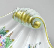 Herend Viktória mintás kagyló alakú kínáló, kézzel festett, jelzett, hibátlan, 23×22,5 cm