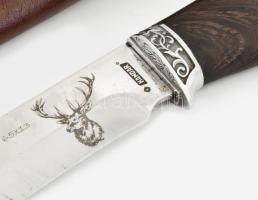 Kandar vadásztőr bőr tokban, h: 23 cm