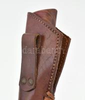 Kandar vadásztőr bőr tokban, h: 23 cm