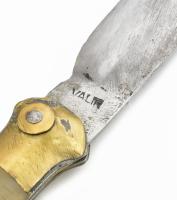 Válik-féle vadászbicska, kis kopásnyomokkal, bőr tokkal, h: 25 cm