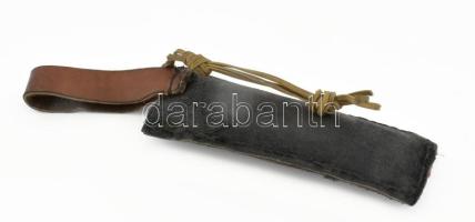 Válik-féle vadászbicska, kis kopásnyomokkal, bőr tokkal, h: 25 cm