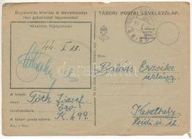 1944 Szerelmes vallomás rózsával. Második világháborús magyar kézzel rajzolt tábori postai levelezől...