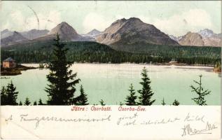 1906 Tátra, Magas-Tátra, Vysoké Tatry; Csorba-tó. Cattarino S. kiadása 173. sz. / Strbské pleso / Csorba-See / lake (EB)