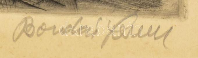 Bordás Ferenc (1911-1982) : Pincesor. Rézkarc, papír, jelzett. Lap széle kissé foltos. 30x39 cm