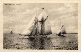 SMS SOFIE az Osztrák-Magyar Haditengerészeti vitorlás jachtja / Kreuzeryacht K.u.K. Kriegsmarine / Austro-Hungarian Navy cruiser yacht. Phot. Alois Beer, F.W. Schrinner 1914.