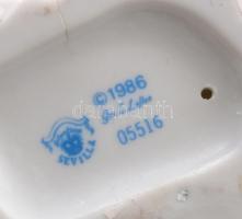 Sevilla porcelán bohóc nyúllal Kézzel festett, jelzett, hibátlan 16 cm