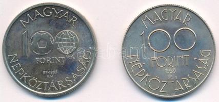1985. 100Ft alpakka "Labdarúgó Világbajnokság 1986 - Mexikó" + 1988. 100Ft Cu-Ni-Zn "...