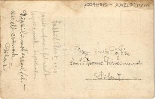 1918 Osztrák-Magyar Haditengerészeti Mikuletzky repülőmotorral felszerelt csónak matrózokkal / K.u.K...