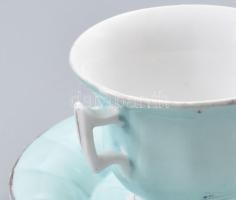 "Gruss aus Pöllau" feliratos, virágmintás osztrák porcelán csésze, hozzá való aljjal. Kézz...