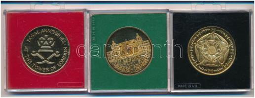 Nagy-Britannia / Amerikai Egyesült Államok 3db klf modern emlékérem dísztokban, közte "VIII. He...