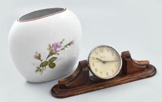 2 tárgy: Danuvia óra (nem működik) + porcelán váza 18 cm