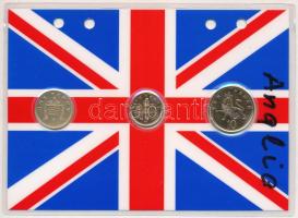 Nagy-Britannia 1988-1992. 5p-1P aranyozva (3xklf) díszlapon T:XF Great-Britain 1988-1992. 5 Pence - 1 Penny gilt (3xdiff), on decorative cardboard sheet C:XF