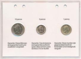 Nagy-Britannia 1988-1992. 5p-1P aranyozva (3xklf) díszlapon T:XF
Great-Britain 1988-1992. 5 Pence -...