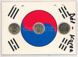 Dél-Korea 1994-1995. 10W-100W aranyozva (3xklf) díszlapon T:AU South Corea 1994-1995. 10 Won - 100 Won gilt (3xdiff), on decorative cardboard sheet C:AU