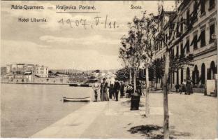 1907 Kraljevica, Portoré, Porto Ré; Hotel Liburnia, Skola / hotel, school. Ed. Feitzinger&#039;s Kunstverlag Quarn No. 15L.