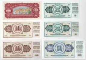 Jugoszlávia 1955. 100D + 1968. 5D (2x) + 10D (2x) + 50D T:AU-F szép papír Yugoslavia 1955. 100 Dinar...