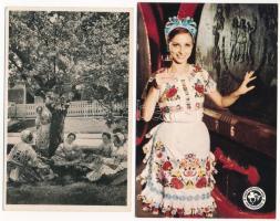 21 db MODERN népviseletes motívum képeslap / 21 modern folklore motive postcards