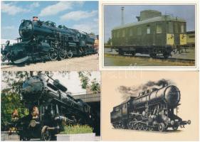 25 db MODERN vasúti motívum képeslap: gőzmozdonyok, vonatok / 25 modern railway motive postcards: locomotives, trains