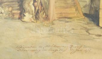 Jelzés nélkül: Hotel Kronprinz Rudolf részlete, Katharinenburg, Érchegység (Erzgebirge), 1878. Akvar...